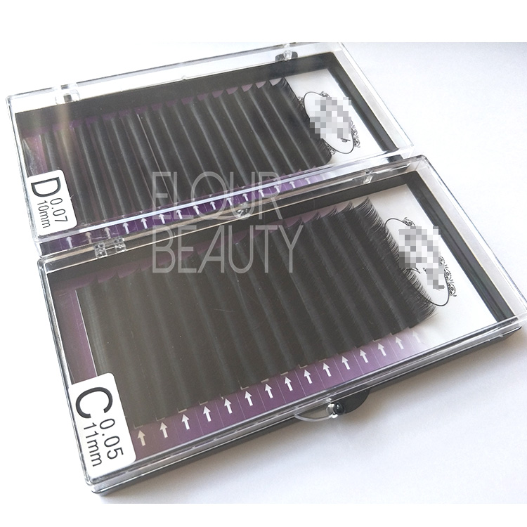 Best natural looking volume fans eyelashes extension own brand factory China EL43